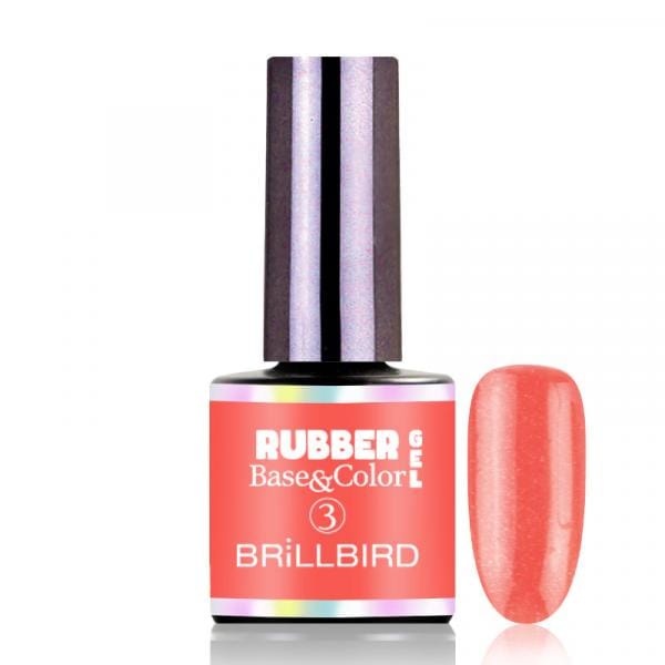 Brillbird Norge MANI GEL EXTRA Mani Gel - Rubber base #3 Coral - White Shine 8ml