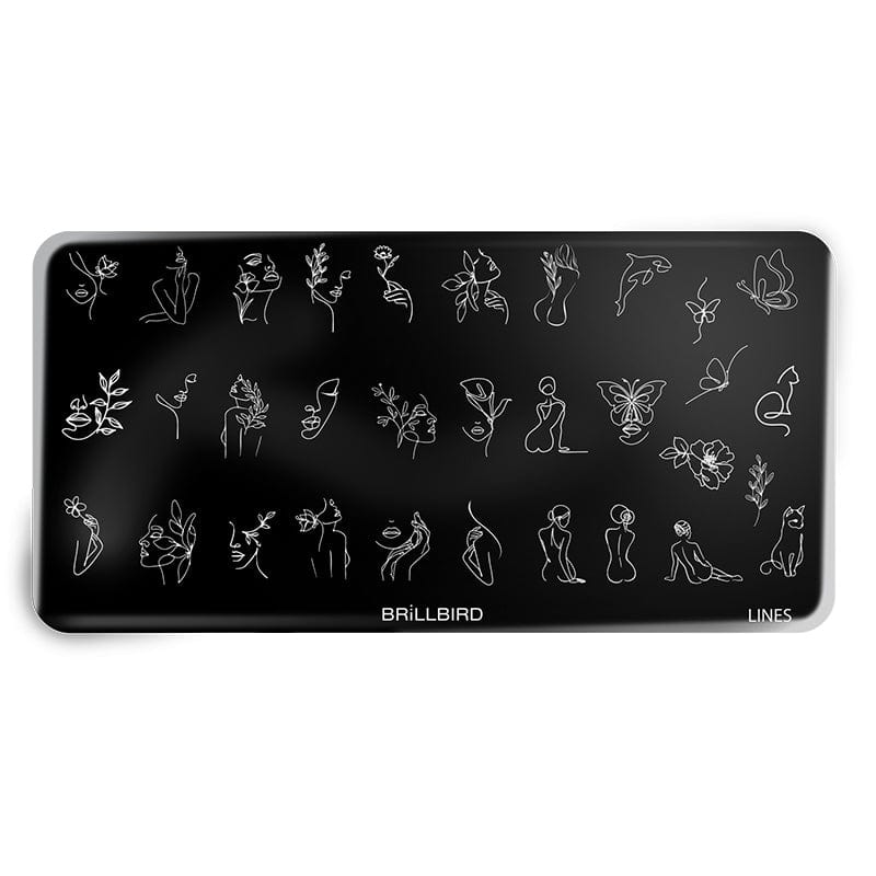 Brillbird Norge NAILART Stempel Plate -Lines