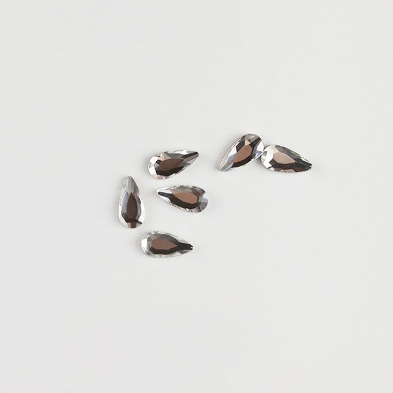 Brillbird Norge NAIL ART Clear Rhinestone (10stk) - Drop 5x3mm
