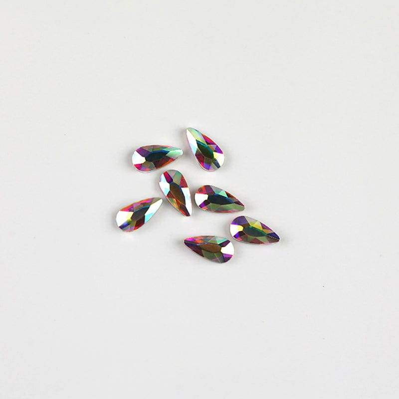 Brillbird Norge NAIL ART Clear AB Rhinestone (10stk) - Drop 5x3mm