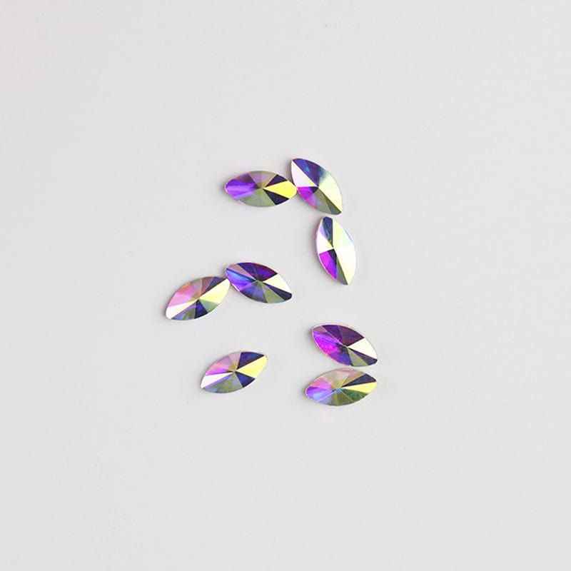 Brillbird Norge NAIL ART Clear AB Rhinestone (10stk) - Navette 3x6mm