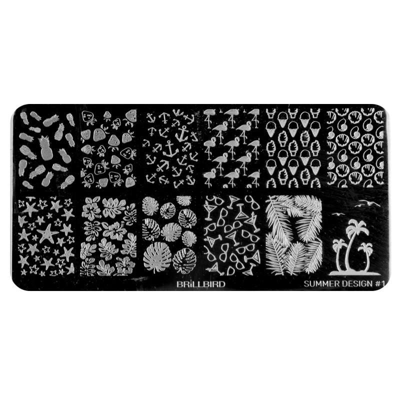 Brillbird Norge NAILART Stempel plate - Sommer Design