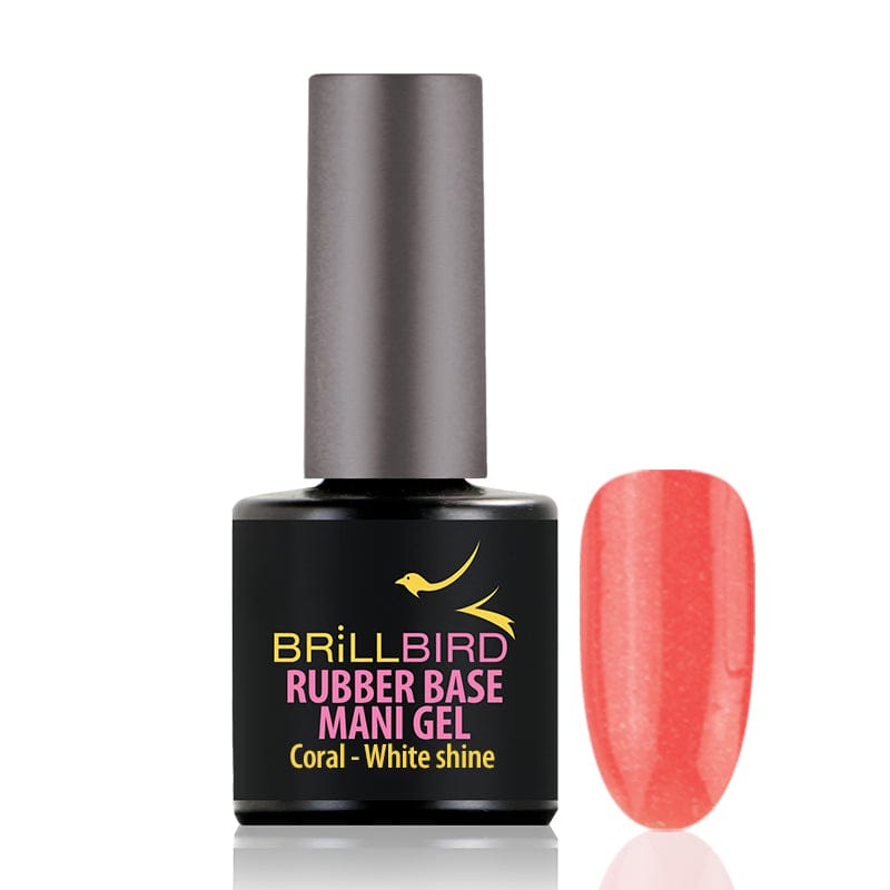 Brillbird Norge MANI GEL EXTRA Mani Gel - Rubber base #3 Coral - White Shine 8ml