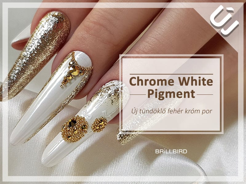 Brillbird Norge NAILART Chrome Pigment Pulver - Hvit