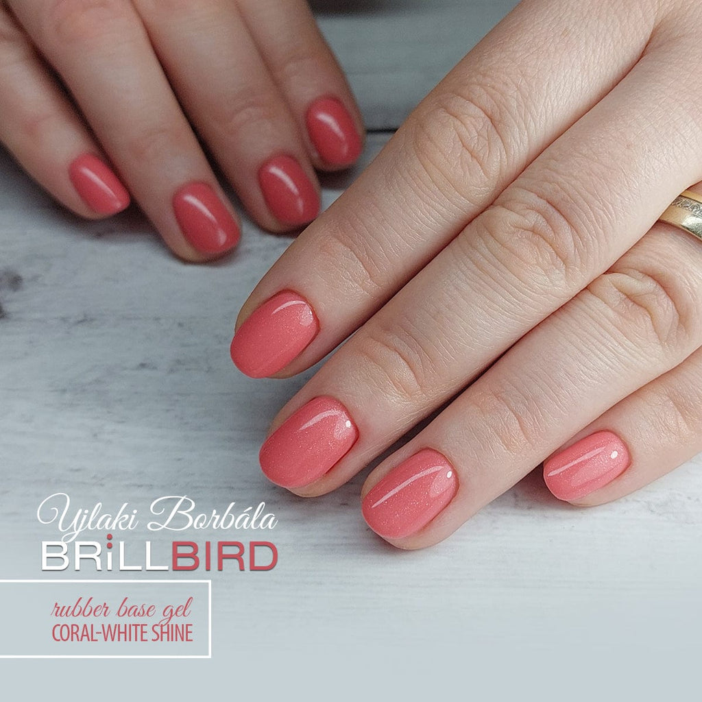 Brillbird Norge MANI GEL EXTRA Mani Gel - Rubber base #3 Coral - White Shine 8ml