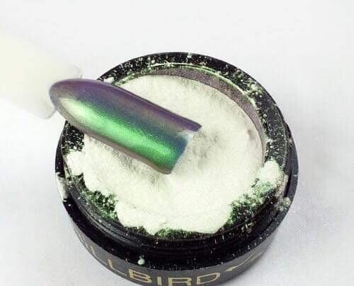 Brillbird Norge NAILART Chrome Pigment Pulver - Scarabeus (grønn Camelon effekt)
