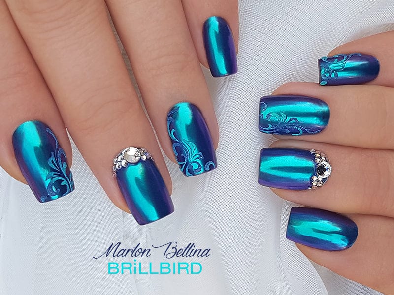 Brillbird Norge NAILART Chrome Pigment  Pulver - Blue Velvet