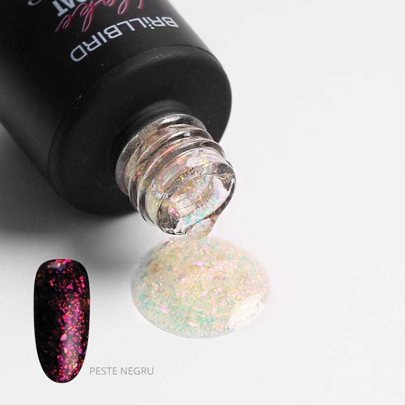 Brillbird Norge TOP GEL Flake Top Coat 4ml Pink