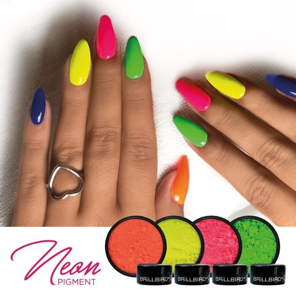 Brillbird Norge NAILART Neon Pigment Pulver - Gul