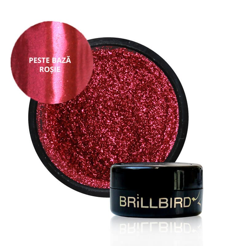 Brillbird Norge NAILART Chrome Pigment Pulver - Rød