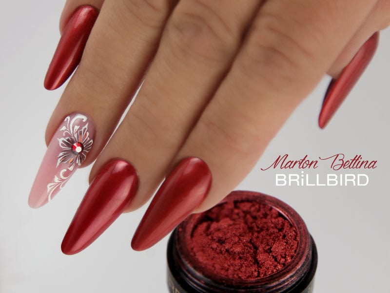 Brillbird Norge NAILART Chrome Pigment Pulver - Rød