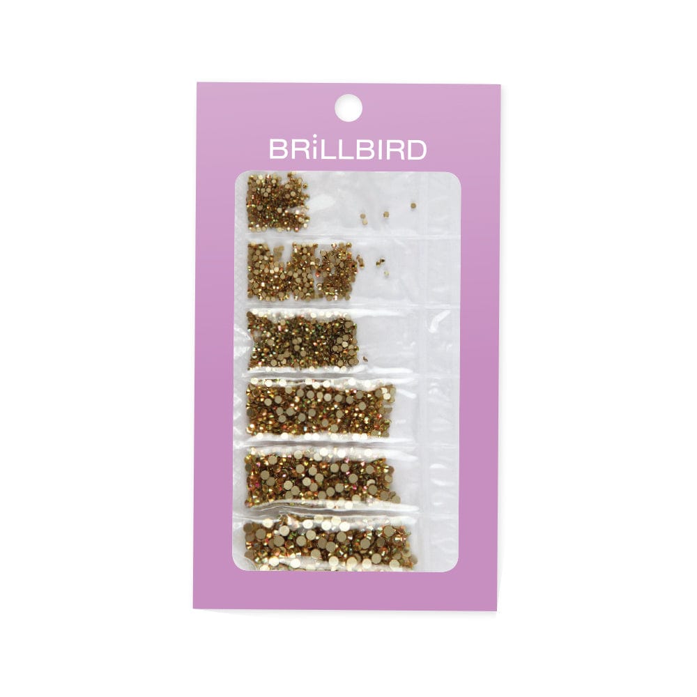 Brillbird Norge NAIL ART Gold Rhinestone Mix 6 Størrelser-Forskjellige farger