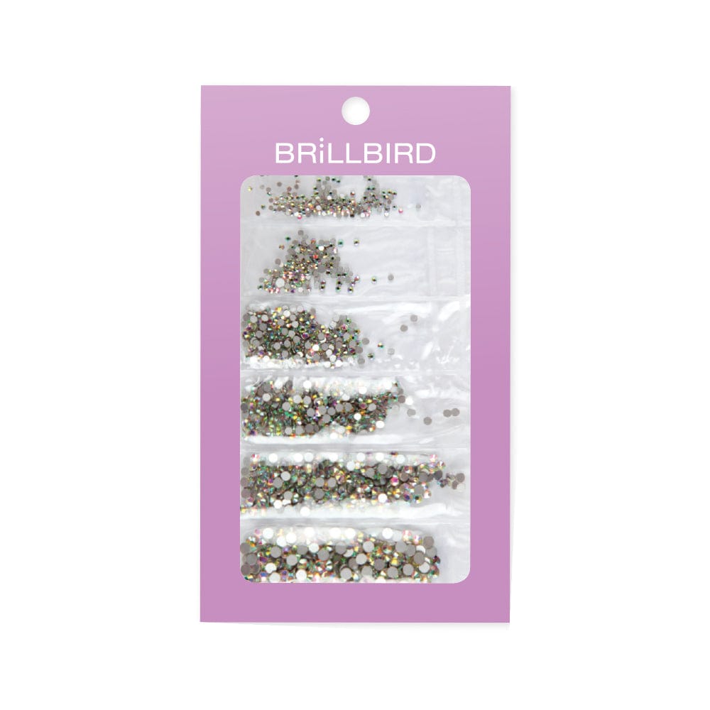 Brillbird Norge NAIL ART Crystal AB Rhinestone Mix 6 Størrelser-Forskjellige farger